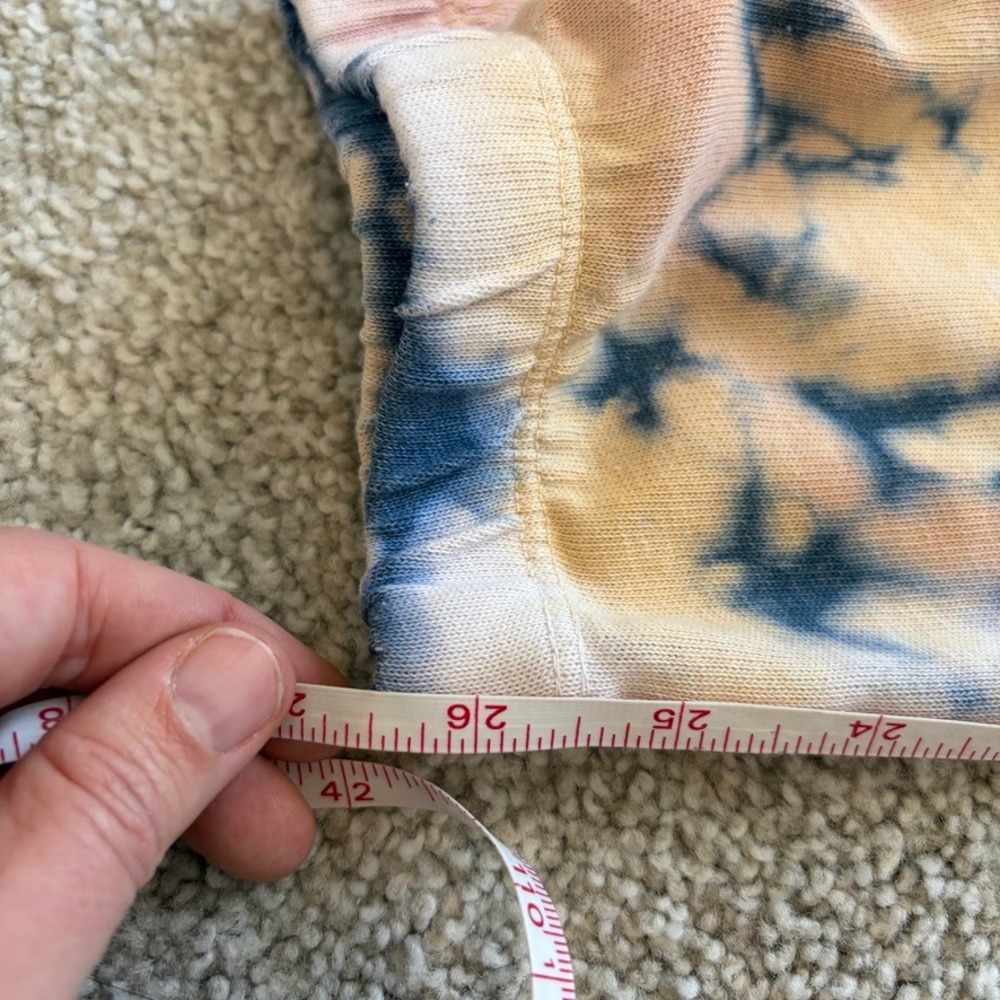 Free People Tie-Dye Track Pants in Navy, Pink, Yellow - Picture 9 of 12